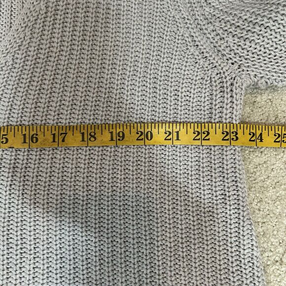 Free People Sweater Womens Size Medium Damsel Bell Sleeve Cropped Gray Oversized - Picture 6 of 9